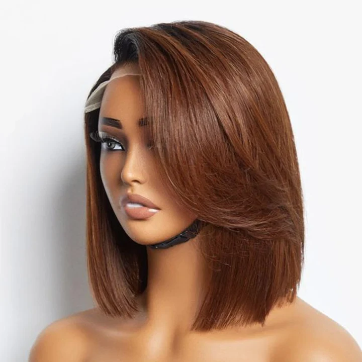 Honey Brown Ready To Go Glueless 13x4 Lace Bob Wig