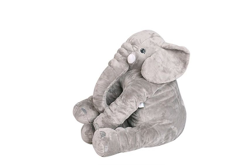 Elephant Pillow - Light Grey (Size: L)