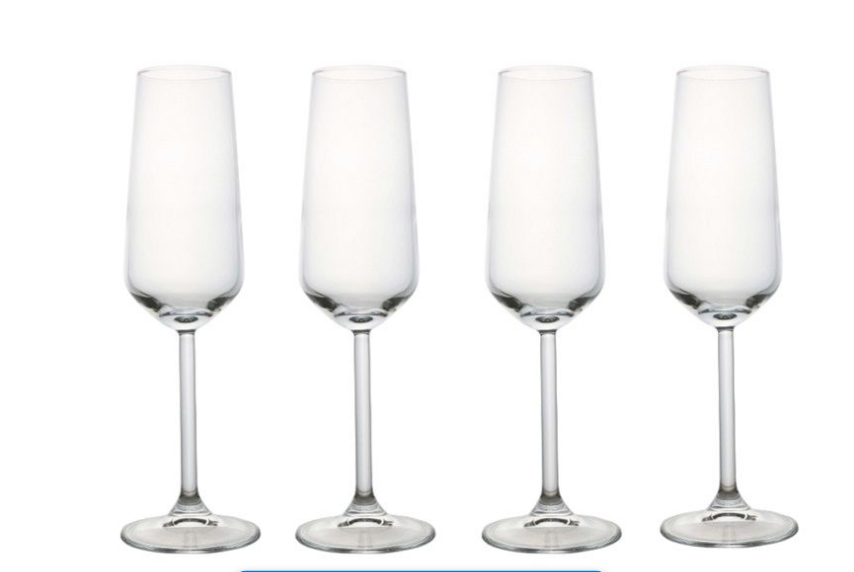 Allegra Champagne Glass 4-Piece Set, 195 ml Capacity